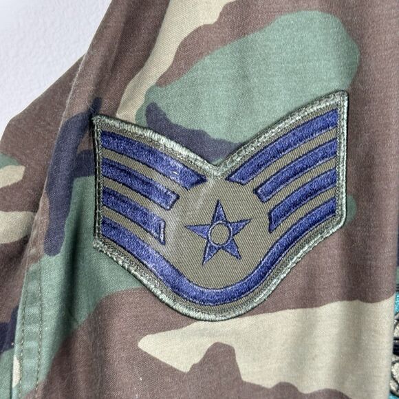 Vintage US Air Force Patches Cold Weather Coat Men Medium Field Green Jacket M65 - Picture 5 of 8